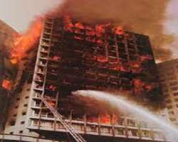 The fire was caused due to an overheated air condi The fire was caused due to an overheated air conditioner on the twelfth floor and because of the flammable material used in the interior turned into a